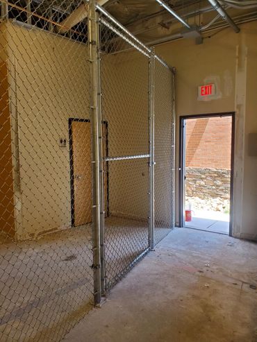 Chain link fence & gate enclosure in a warehouse. Henderson Las Vegas, Boulder City, North Las Vegas