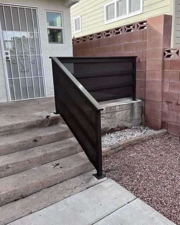 100% hand fabricated modern, horizontal railing. Henderson, Las Vegas, Boulder City, North Las Vegas