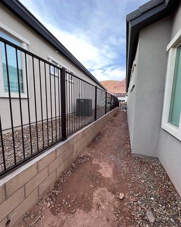 Custom fabricated iron fence and gate. Lake Las Vegas