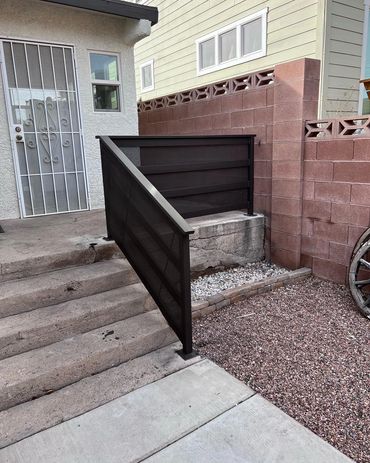 100% hand fabricated modern, horizontal railing. Henderson, Las Vegas, Boulder City, North Las Vegas