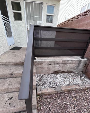 100% hand fabricated modern, horizontal railing. Henderson, Las Vegas, Boulder City, North Las Vegas