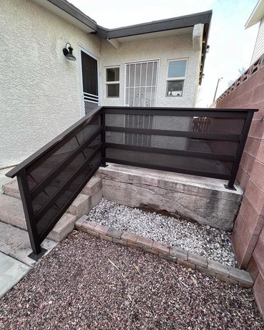 100% hand fabricated modern, horizontal railing. Henderson, Las Vegas, Boulder City, North Las Vegas