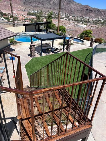 Custom stair handrail and custom stairs. Henderson, Las Vegas, Boulder City, North Las Vegas