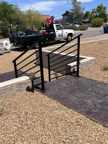 Modern stair railing. Henderson, Lake Las Vegas, Boulder City, Las Vegas *Fence *gate *wrought iron