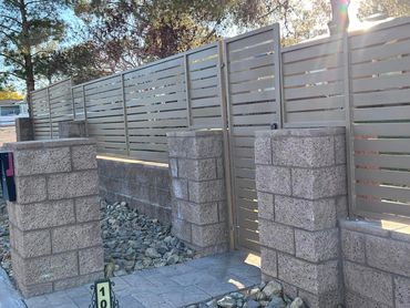 Modern wrought iron horizontal fencing. Henderson, Las Vegas, Lake Las Vegas, Boulder City