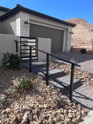 Modern horizontal handrail we custom fabricated and installed
Henderson, Las Vegas, Lake Las Vegas