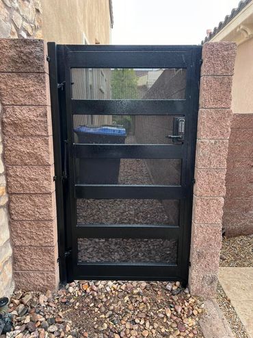 Horizontal wrought iron gate with privacy screen on the back
Henderson, Las Vegas, Boulder City