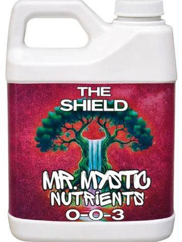 Container of The Shield Mr. Mystic Nutrients plant fertilizer.