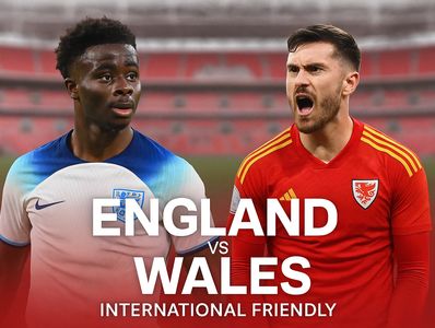 England and Wales footballers face off at Wembley for a friendly match.