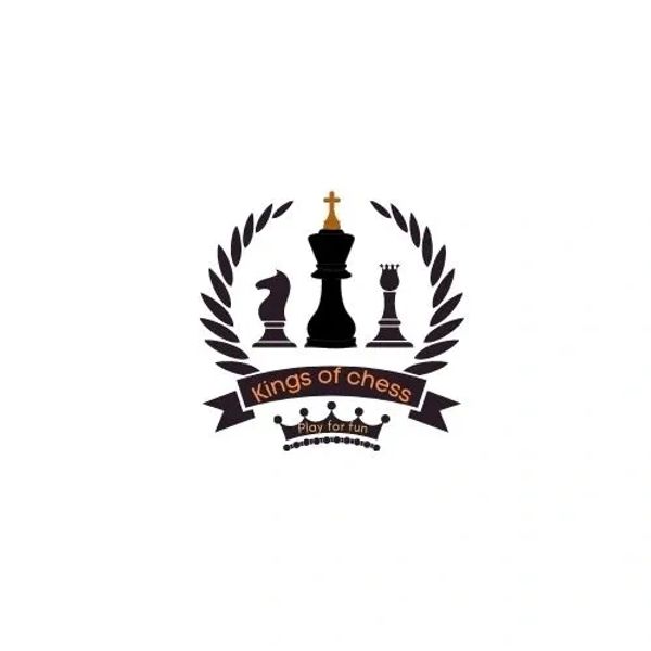 Logo with chess pieces and text 'kings of chess'.