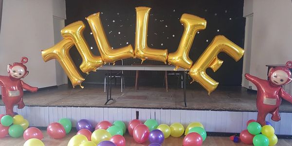 balloons 
statement balloons
name in balloons 
christening balloons 
wedding balloons
character balloons 
communion 
room dresser 
party balloons 