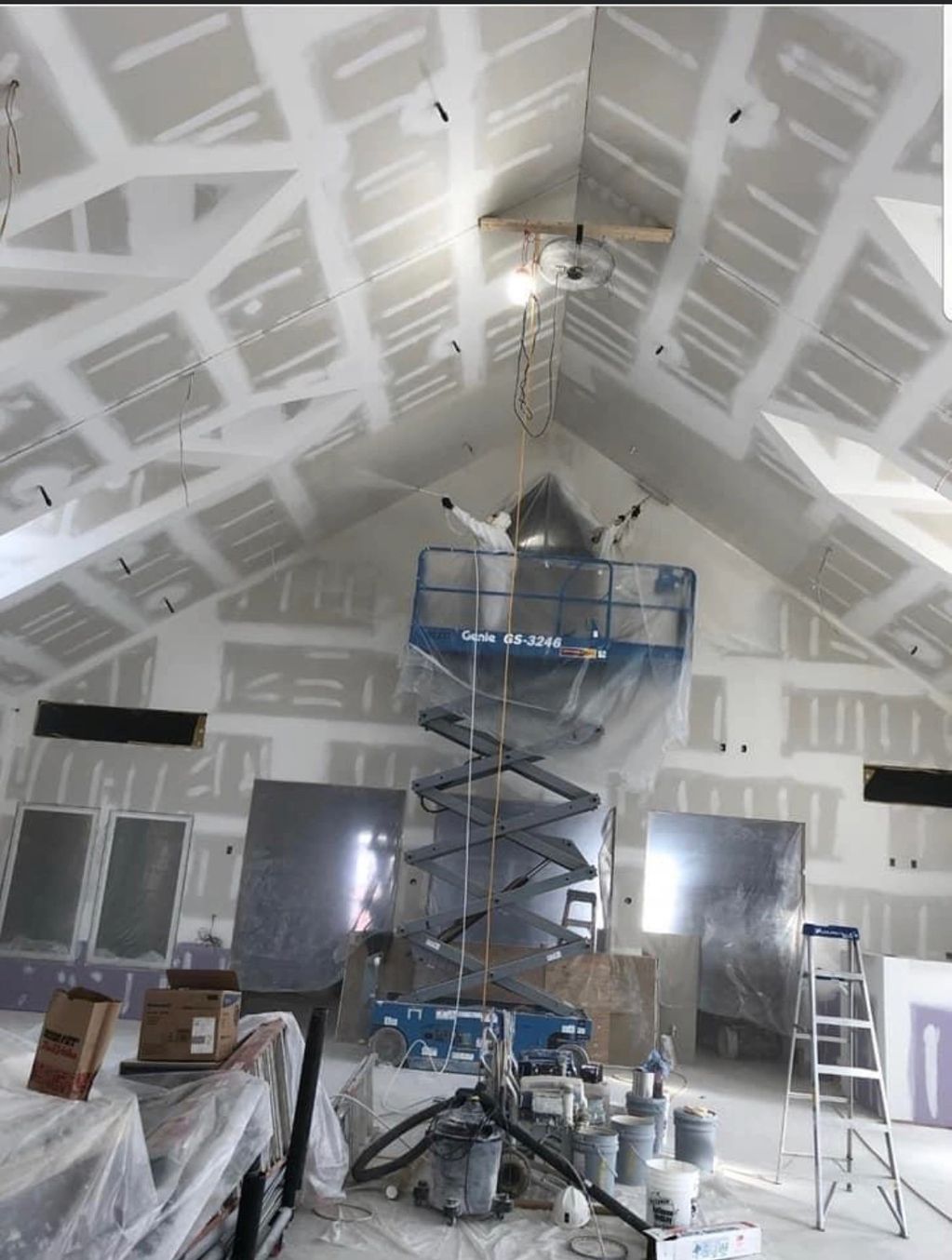 Church ceiling painting post priming