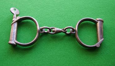 Victorian Nottingham City Police Handcuffs
A very rare set of mid Victorian Nottingham City Police h