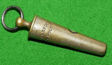 Liverpool City Police Whistle
19th century Liverpool City Police brasses Beaufort whistle.
Probably 