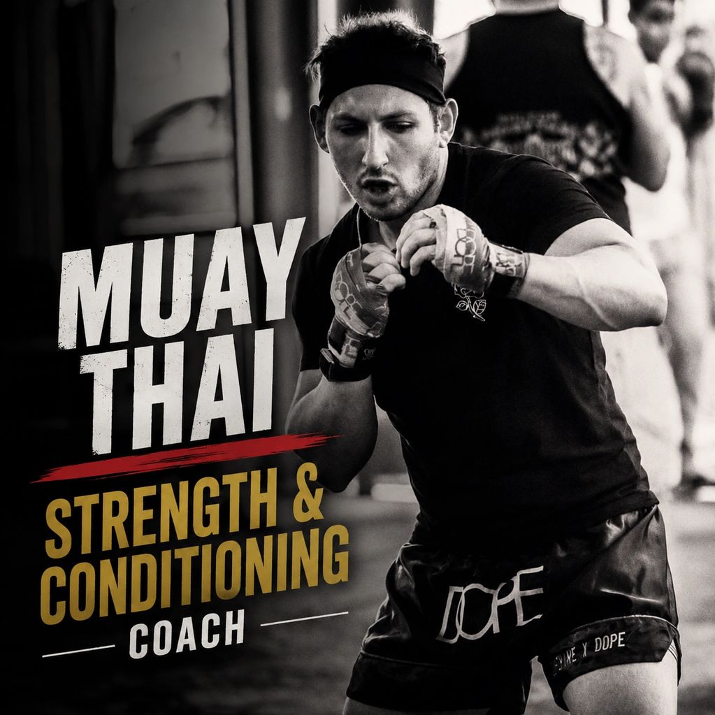 Muay Thai strength and conditioning coach in training.