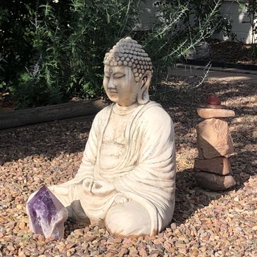 Buddha in our yard - Love and compassion 