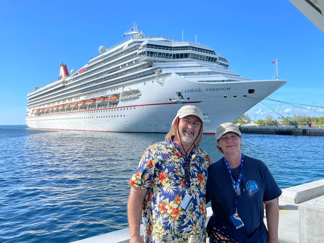 Wally & Deb 2023 w/Carnival Freedom in Nassau. Wally & Deb 2023 w/Carnival Freedom in Nassau.
