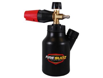 FireSudz Foam Cannon for applying apparatus wash with ease.