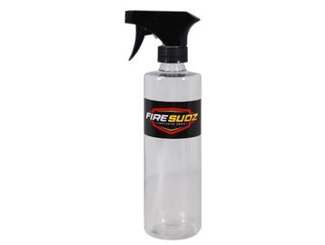 Empty refillable bottle for FireSudz cleaning products.