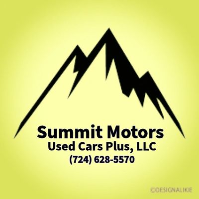 Logo of Summit Motors with mountain peaks and contact number.