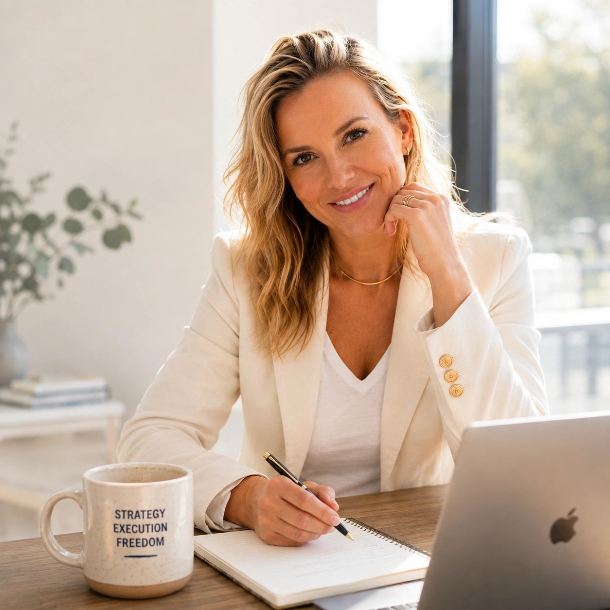 Jessie Charlton at a desk