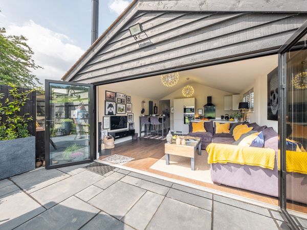 House with glass doors in Surrey