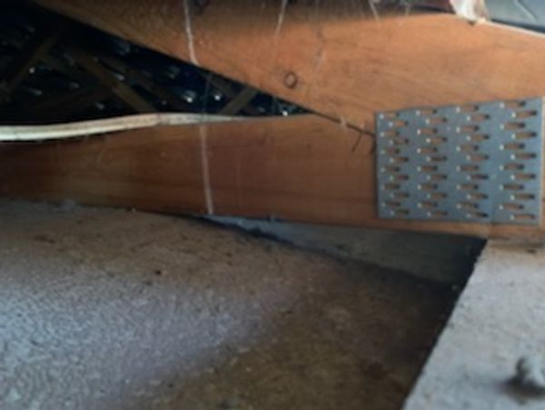 Sagging plasterboard ceiling which could have collapsed causing injury if not discovered