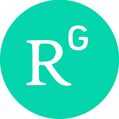 Green circle logo with white letters R and a smaller G.