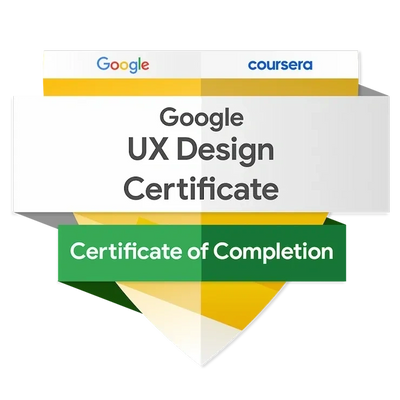 Google UX Design Certificate of Completion badge from Coursera.