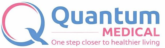 Quantum Medical logo with tagline for healthier living.