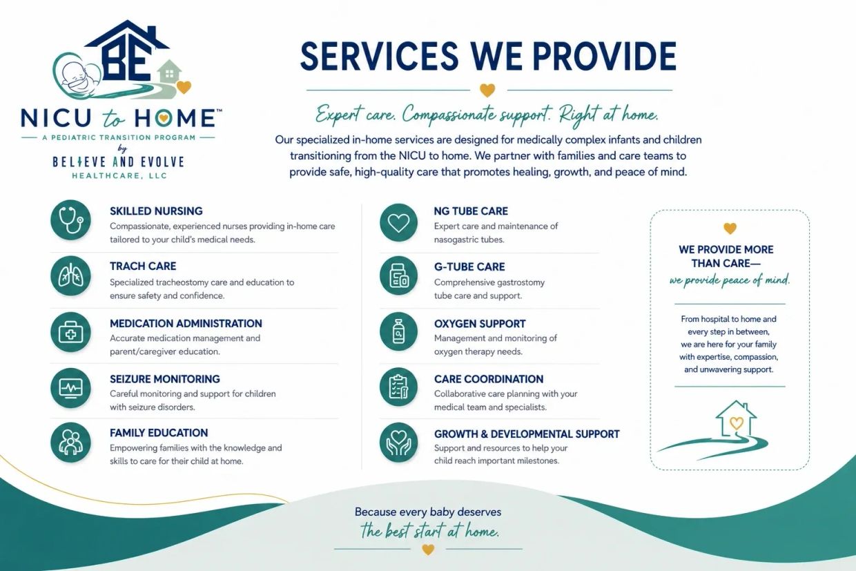 NICU to Home provides specialized in-home care for medically complex infants and children.