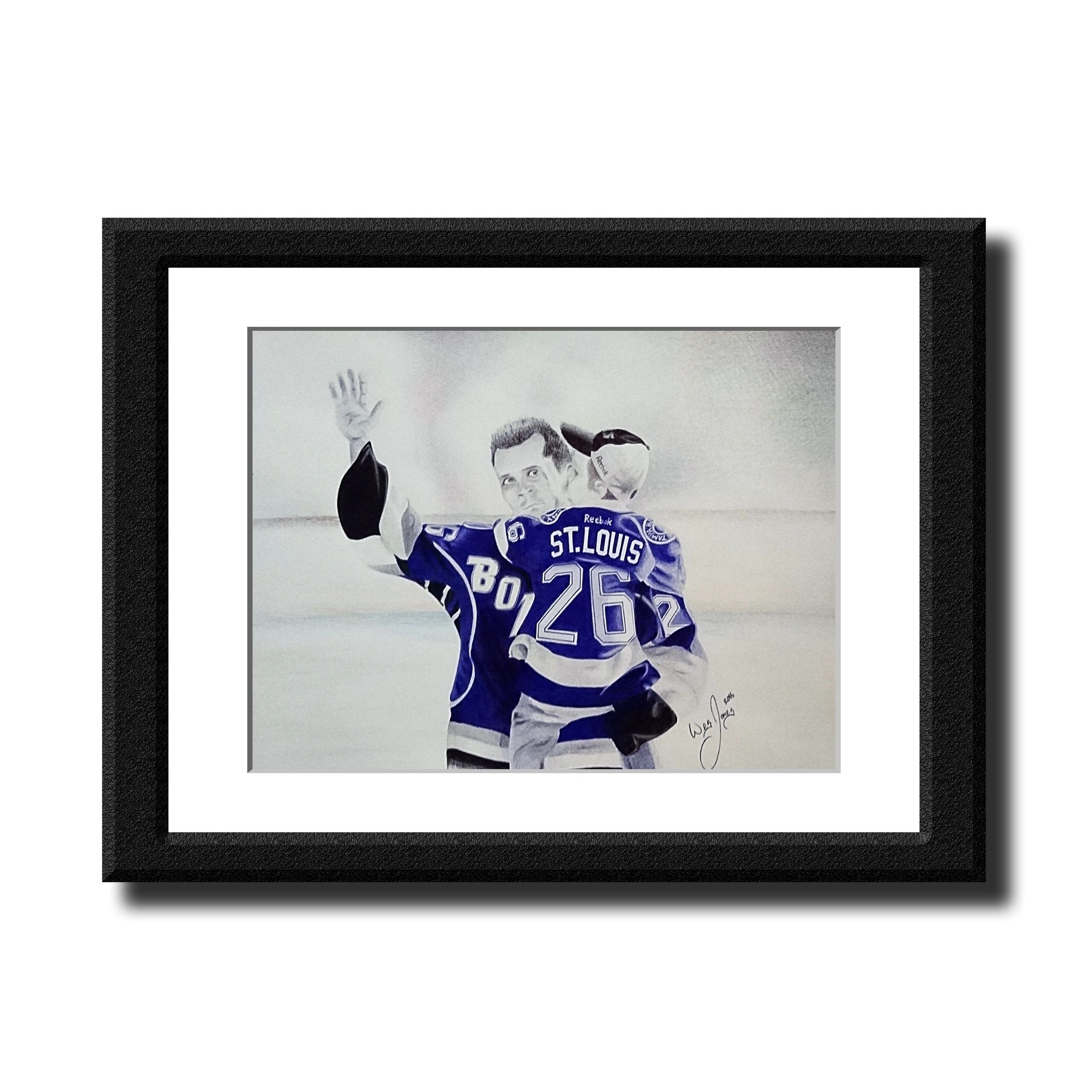 Fine art ballpoint pen portrait of Martin St Louis Tampa Bay Lightning