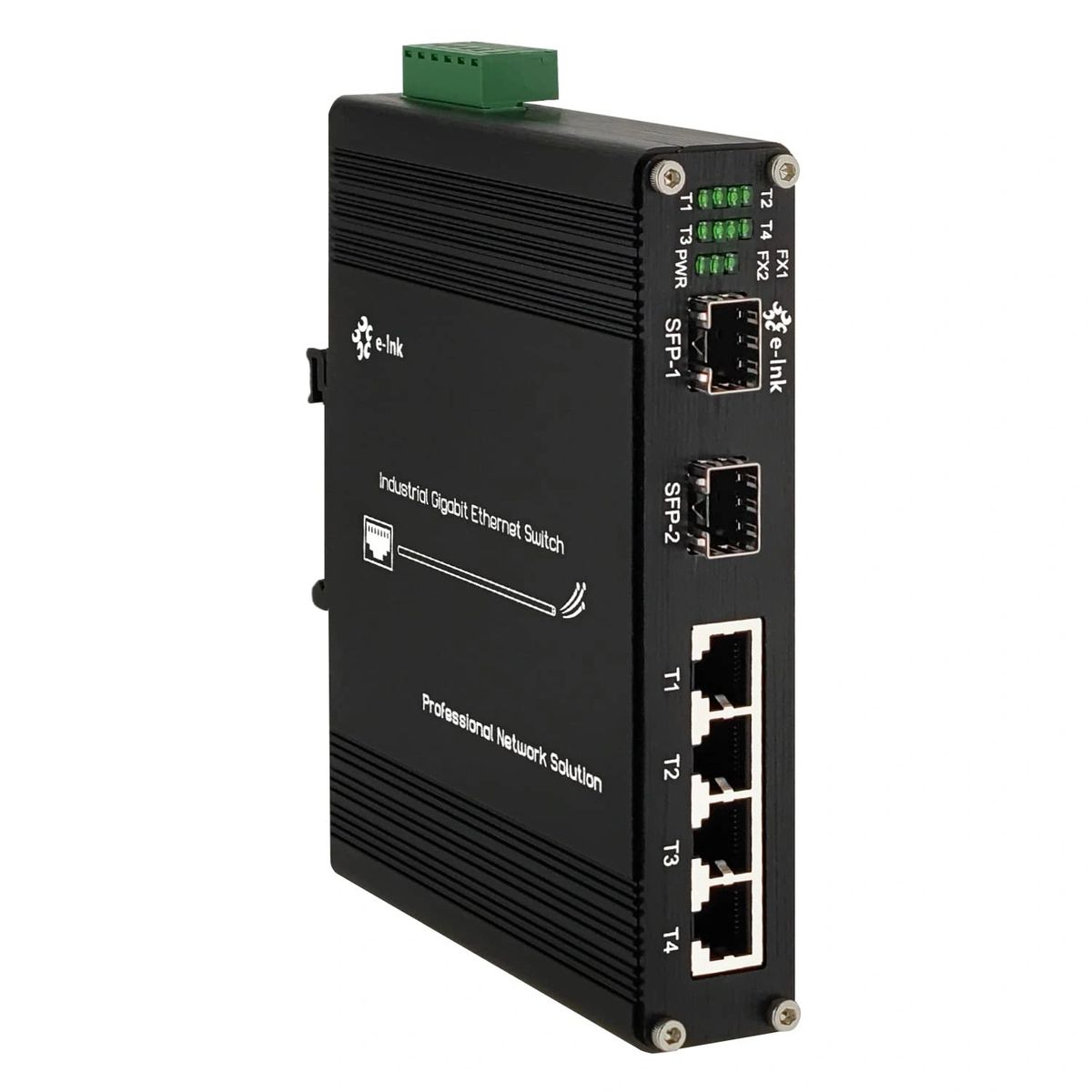 Switch Ethernet rapide non géré industriel 4x RJ45 et 2x SFP
