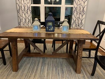 Farmhouse Table - Truss Style Special Walnut Stain