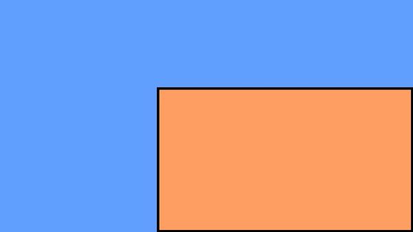 Blue and orange rectangles with black borders on a blue background.