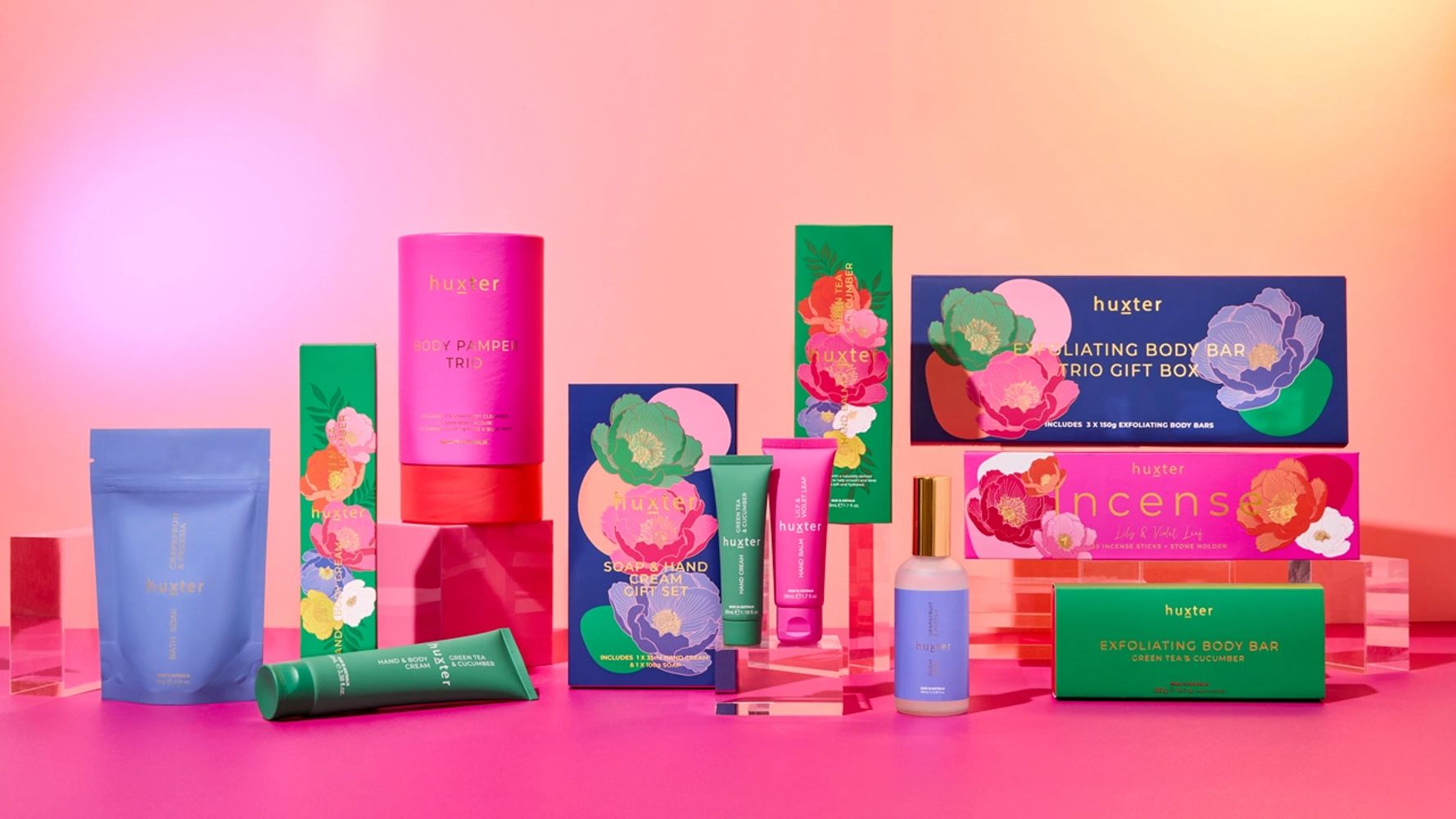 Huxter's NEW Bold Bloom's Collection of Bath and Body Gifting