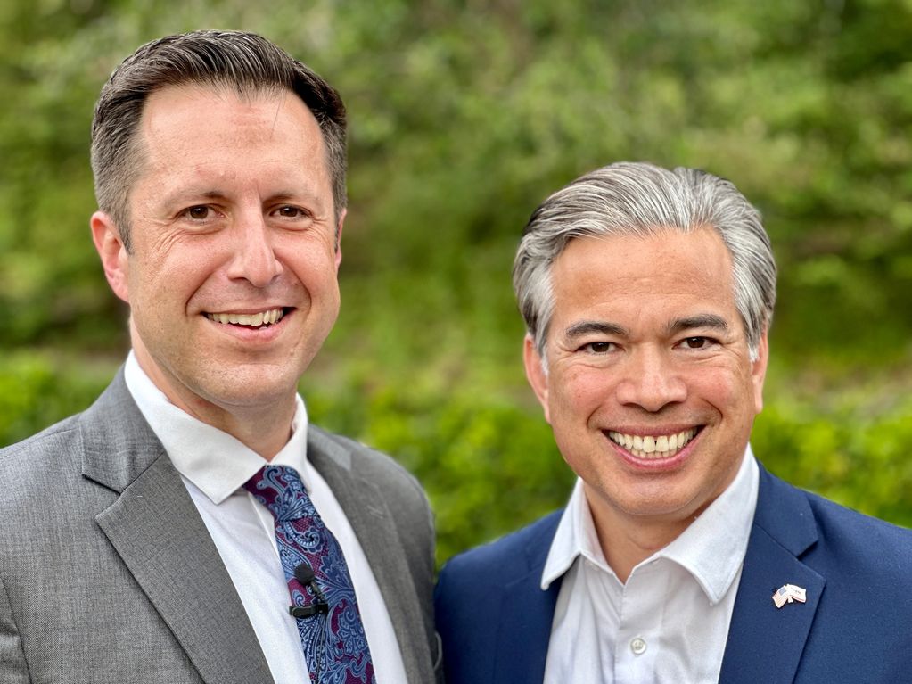 Ed Hernandez for San Leandro City Council with California Attorney General Rob Bonta. 