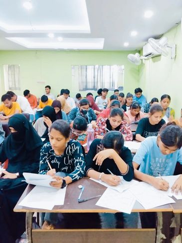 Quantum coaching students during All India Level test for neet. 
quantumcoaching.in