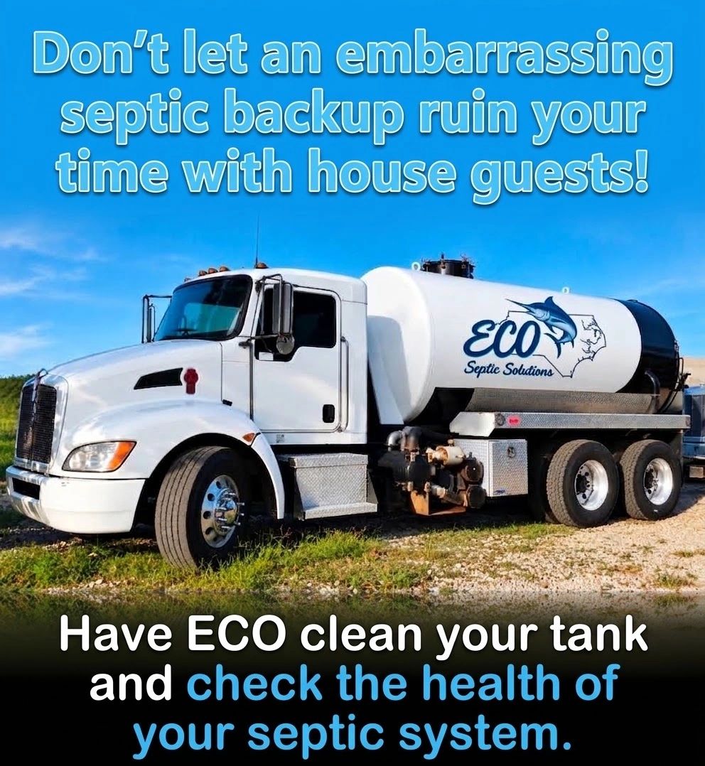 Septic service truck promoting ECO Septic Solutions.