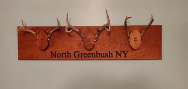 Custom Deer Antler Mount for three sets of antlers