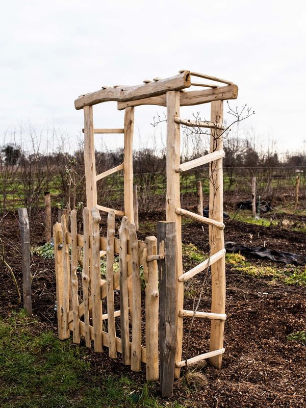 Rustic garden archway and bespoke gate