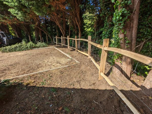 Chestnut post and rail fence