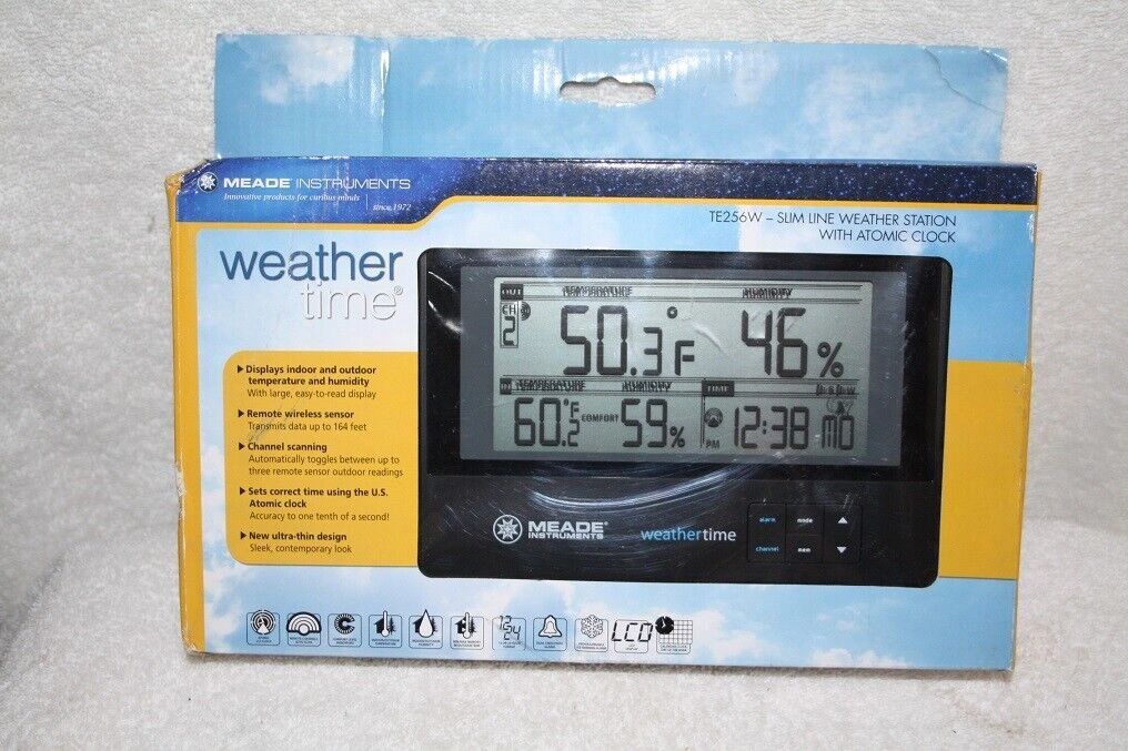 Meade TE256W Weathertime Slim Line Weather Station with Atomic Clock