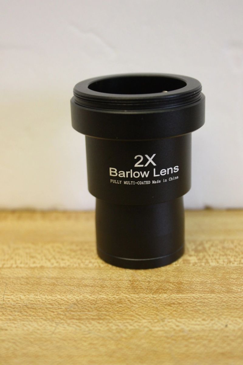 1.25" 2x Telescope Barlow Lens with T Threads Metal Construction, Multicoated