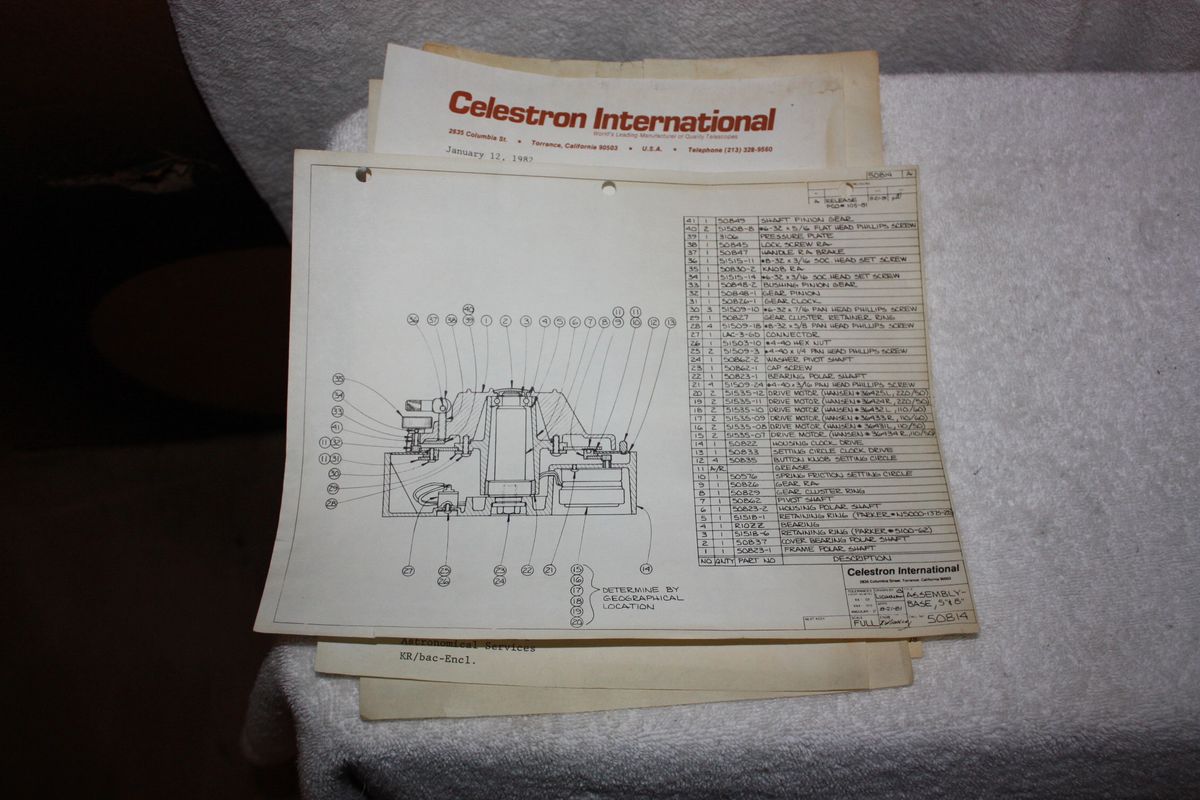 Own a Piece of Celestron History Letters & Specs ETC. Vinatge 1980"s