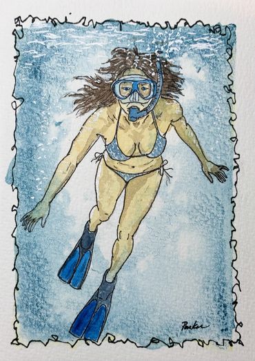 Girl Snorkeling in Florida waters
