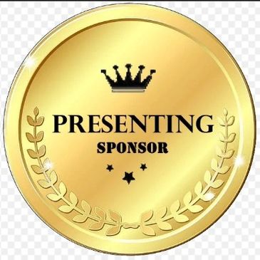 Gold medal for presenting sponsor with crown and laurel design.