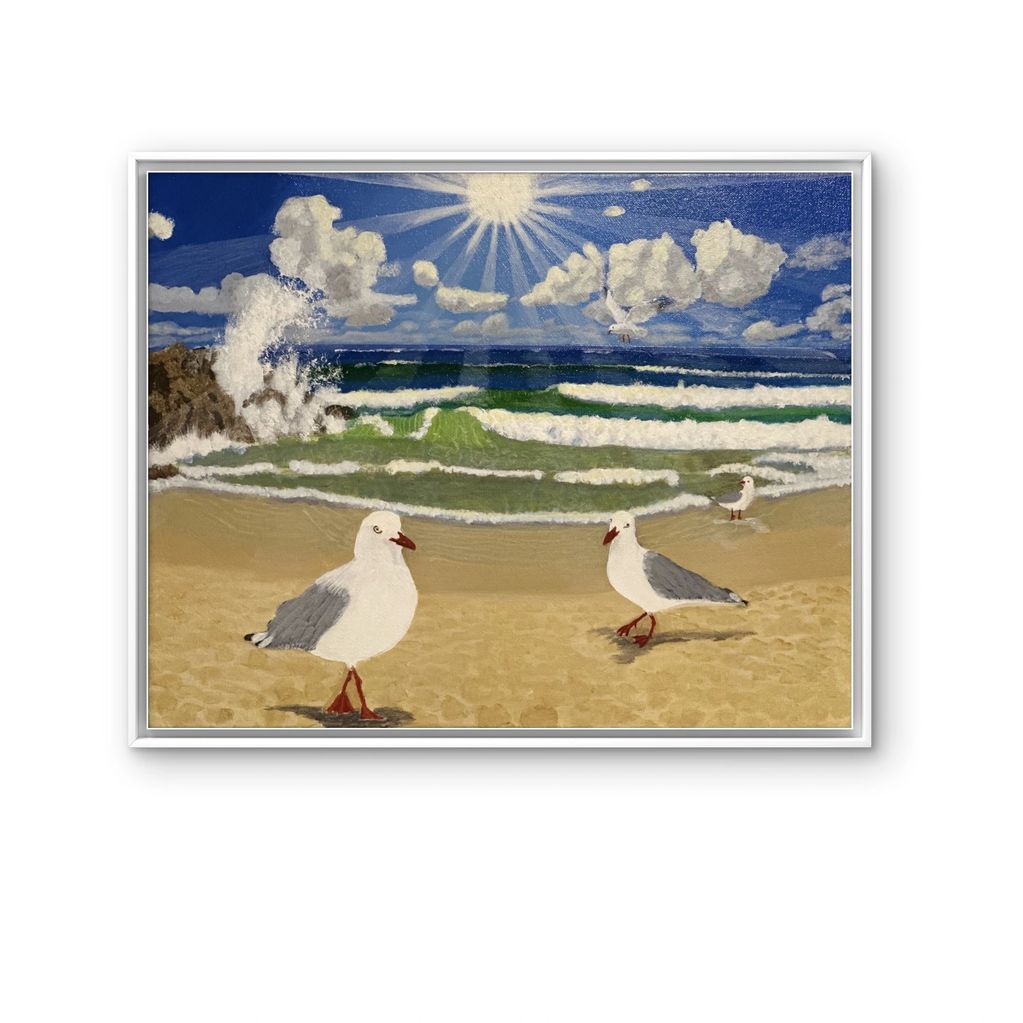 ‘Morning Sun - a Gulls Life’ displays the abundant sunshine and the joy and enthusiasm of the Beach 