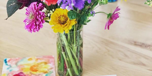 Create will lead watercolor workshops in the gardens all summer long at GardenView flower farm!