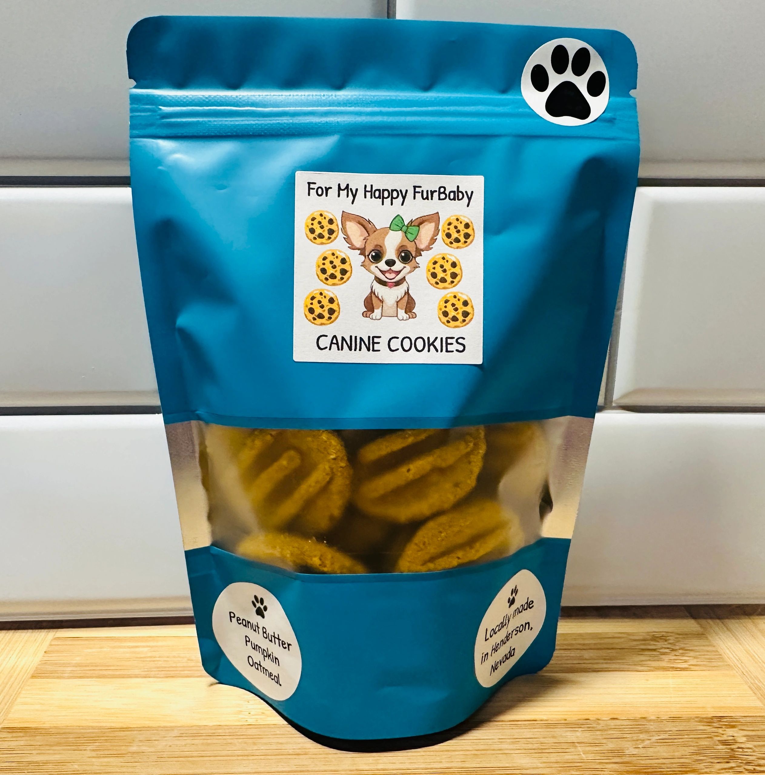 Peanut Butter Pumpkin Oatmeal Canine Cookies - 12 cookies per package - $13 retail